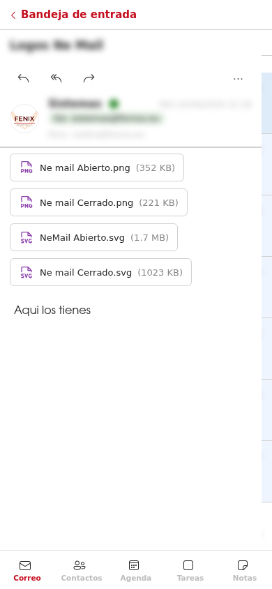 Lectura de email en NE Mail en móvil